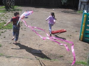 kids flying kites